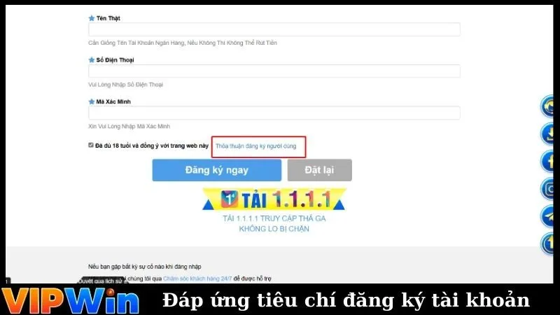 Hội viên cần đáp ứng điều khoản đăng ký tuyệt đối